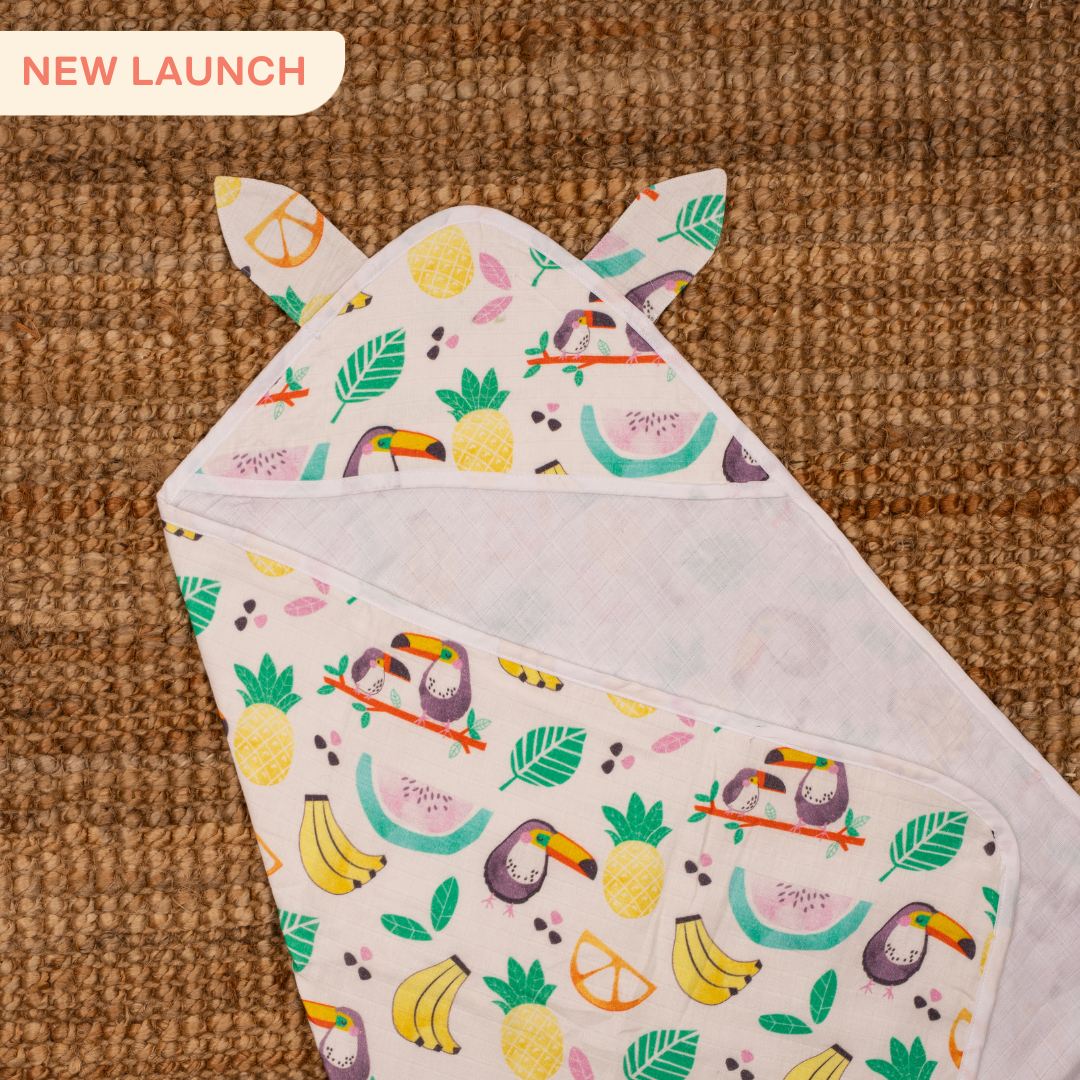 Zoodle Blocks - Muslin Hooded Towels for Babies and Kids