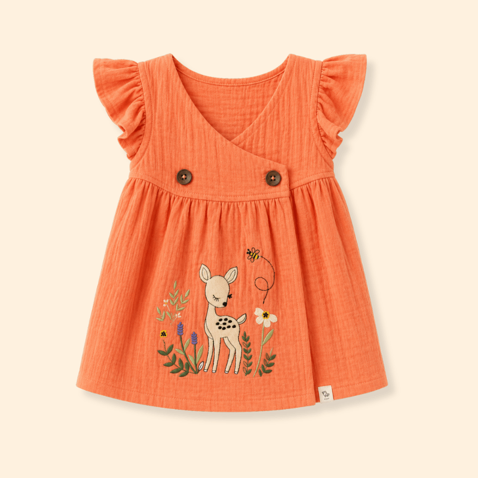 Little Flowerland - Crinkled Muslin Wrap Type Frock