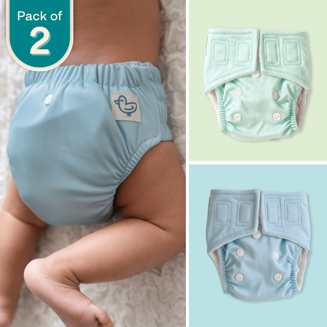 Aqua Blue - Newborn Diaper - Pack of 2
