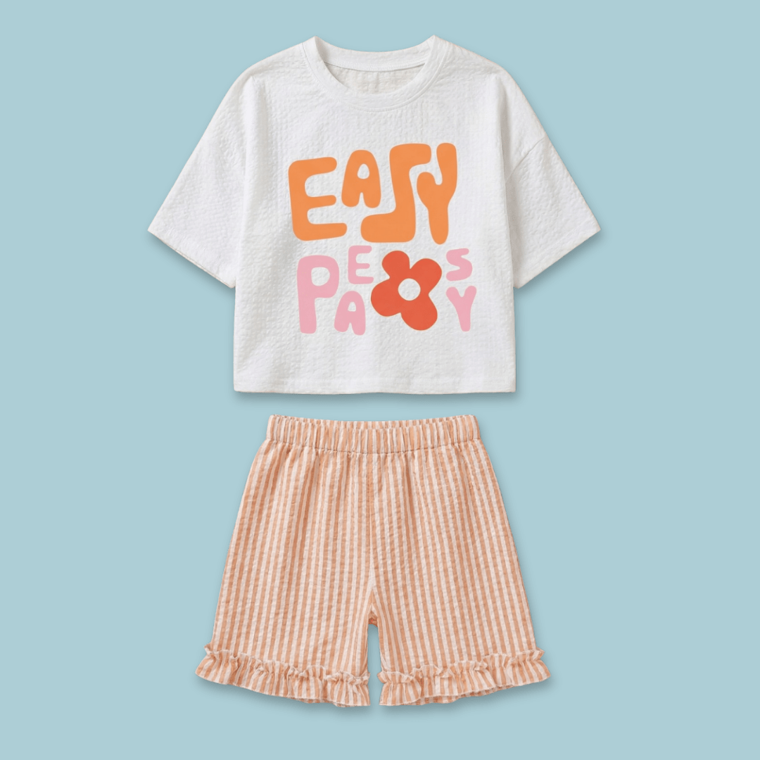 Little Bloom - Seersucker T-Shirt & Shorts for Girls
