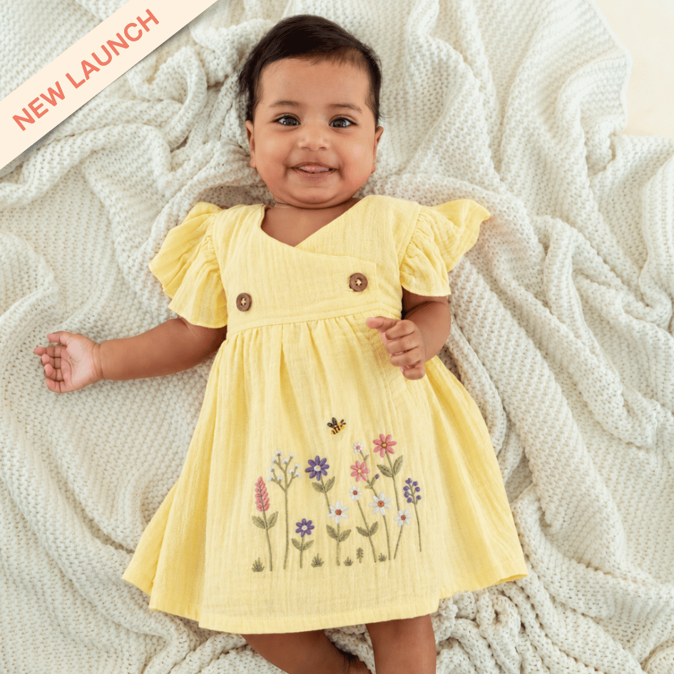 Little Flowerland - Crinkled Muslin Wrap Type Frock