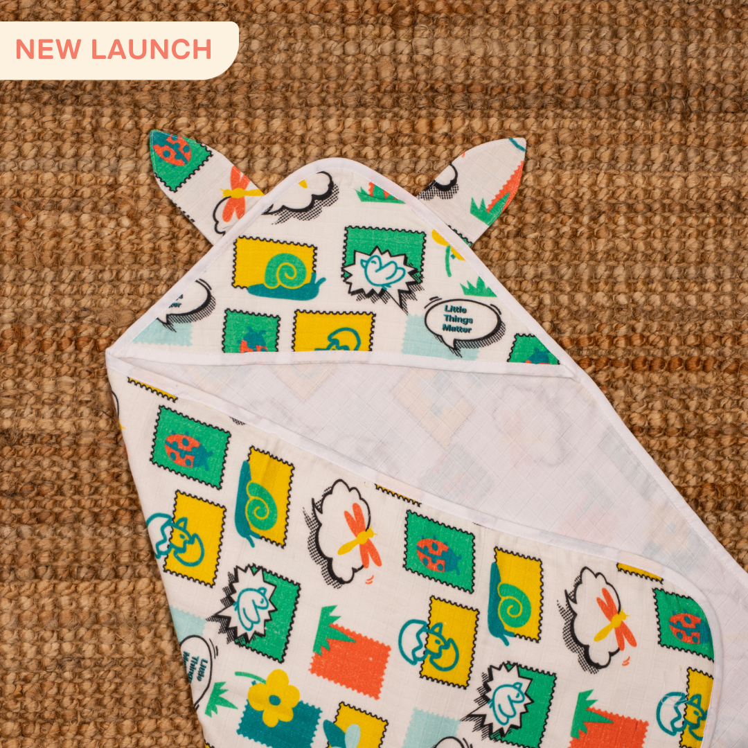 Zoodle Blocks - Muslin Hooded Towels for Babies and Kids