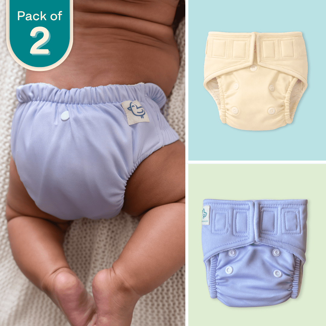 Aqua Blue - Newborn Diaper - Pack of 2