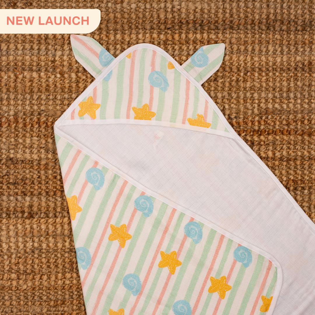 Zoodle Blocks - Muslin Hooded Towels for Babies and Kids