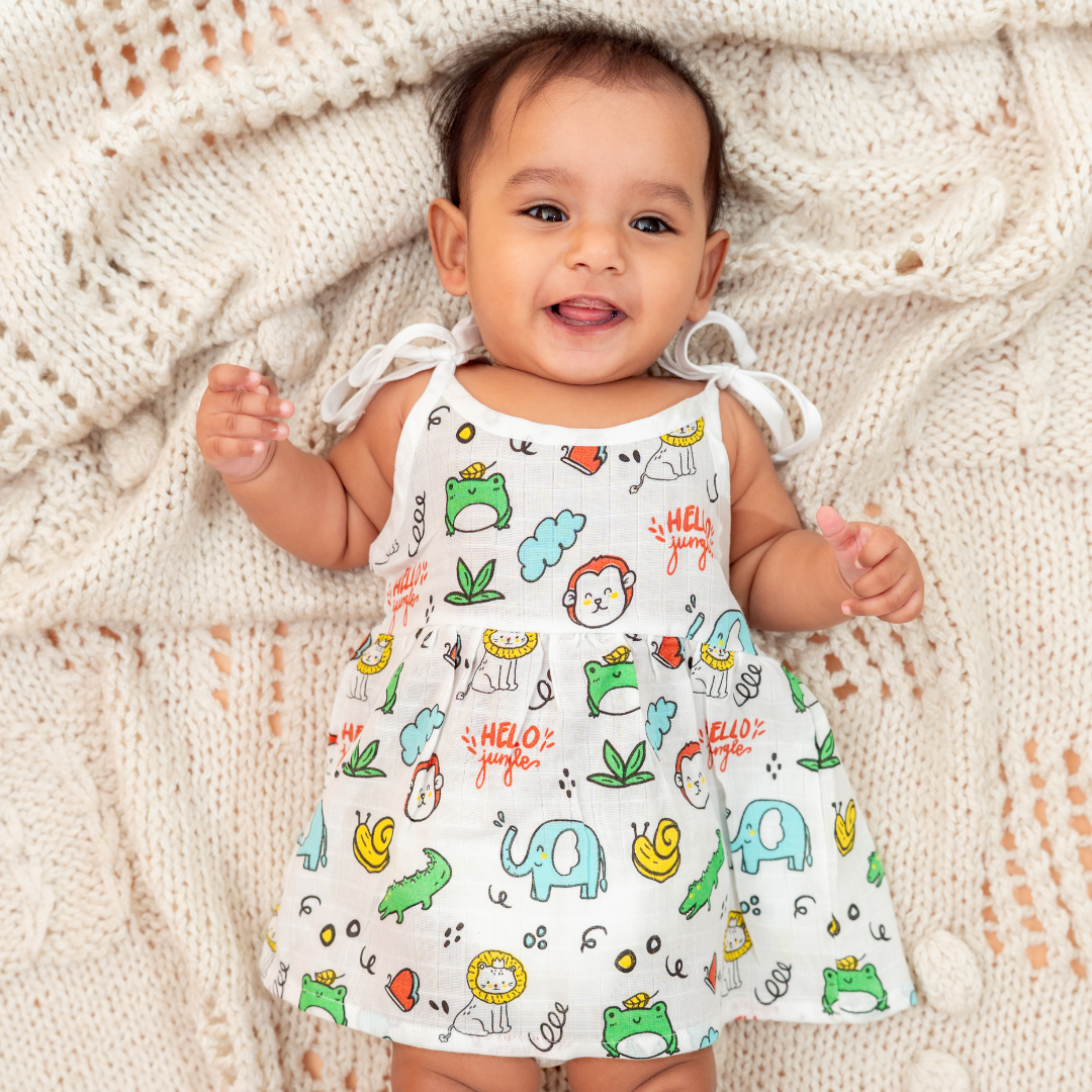 Rainbow Days - Muslin Knot Frock - Pack of 2