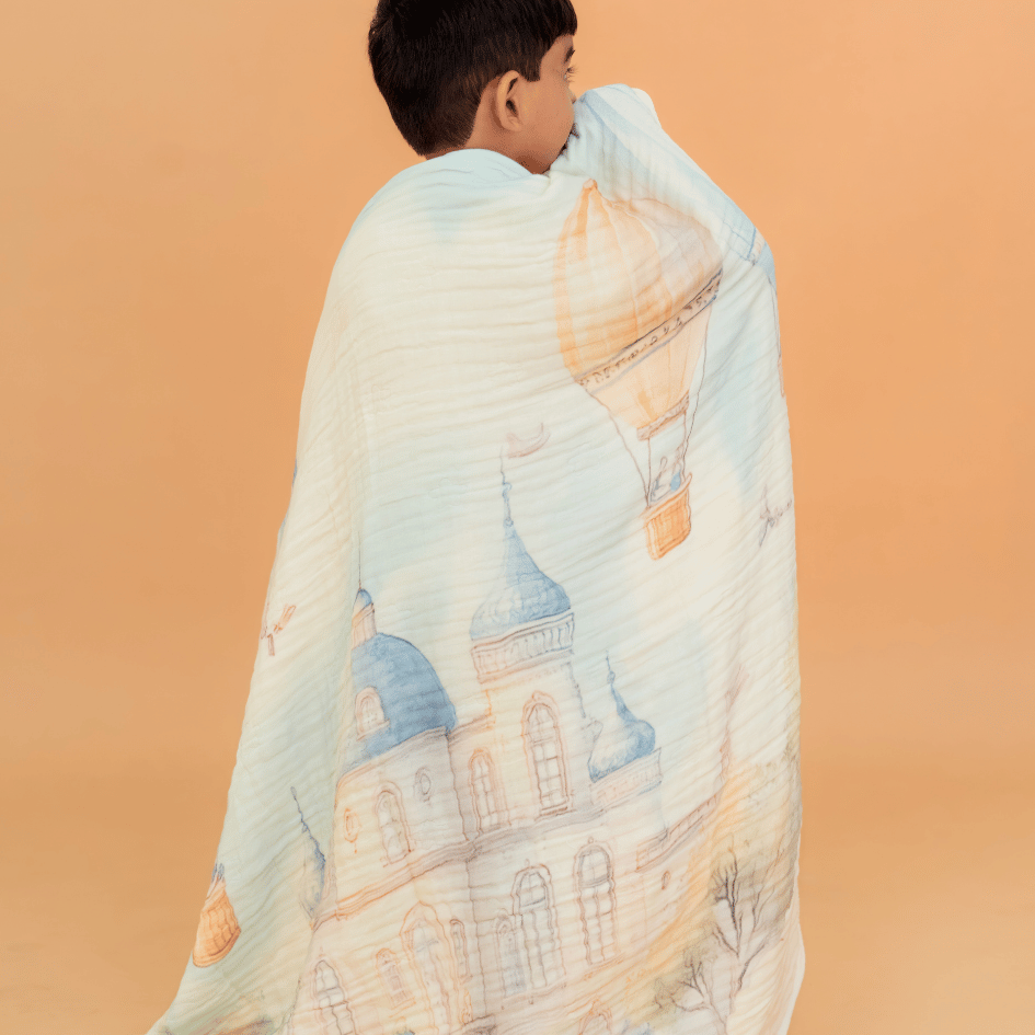 Happy Garden - Crinkled Muslin Bamboo Blanket