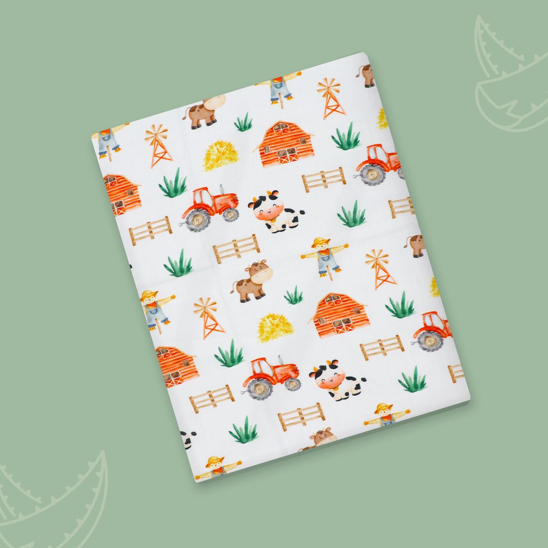 Farm Fest - Organic Muslin Aloe Vera Towel