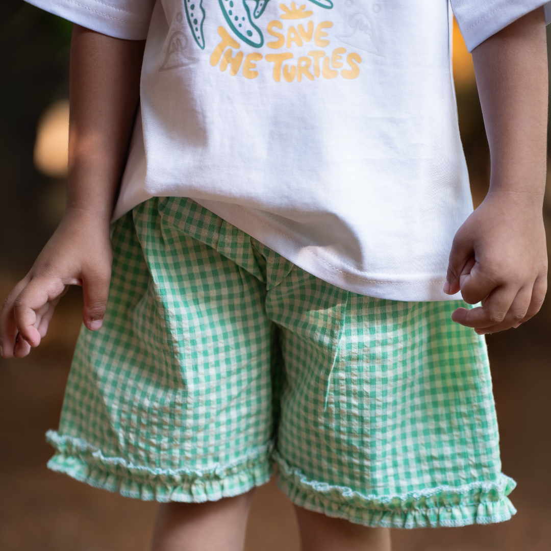 Turtle Tide - Seersucker T-Shirt & Shorts for Girls