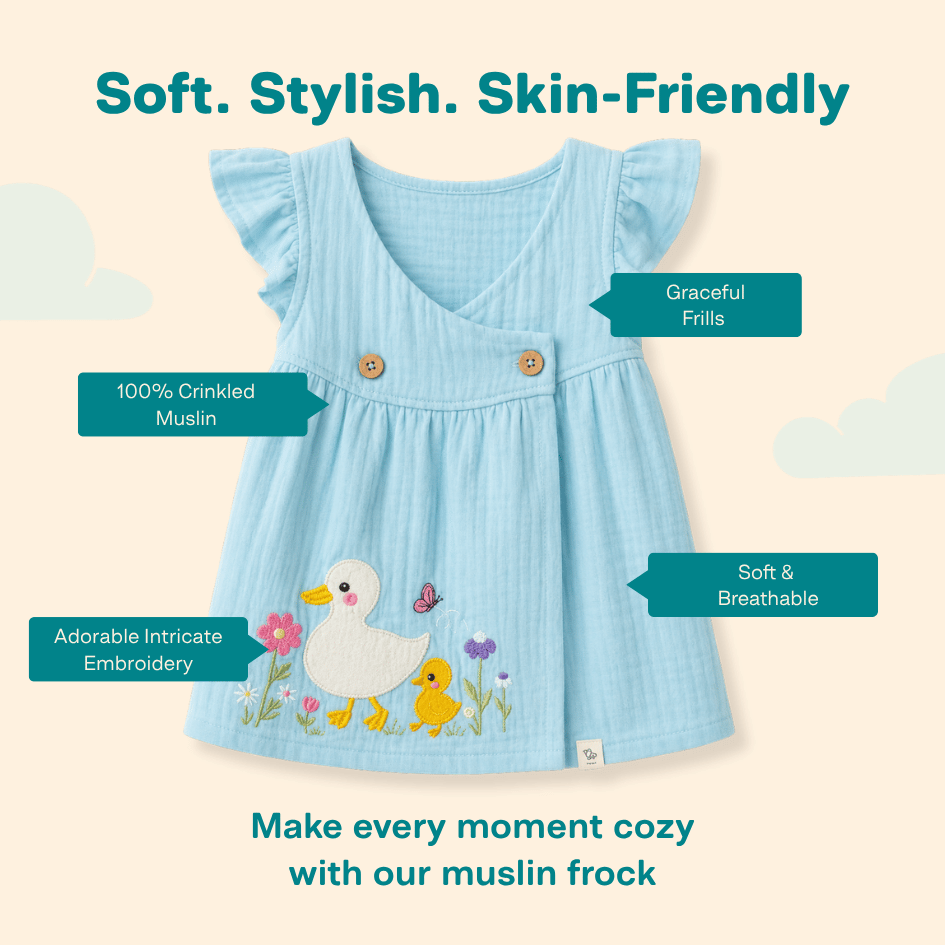 Little Flowerland - Crinkled Muslin Wrap Type Frock