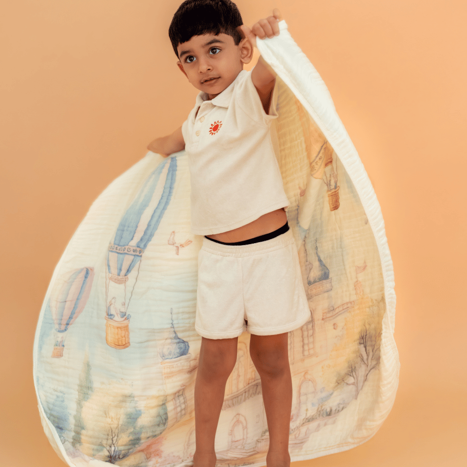 Happy Garden - Crinkled Muslin Bamboo Blanket