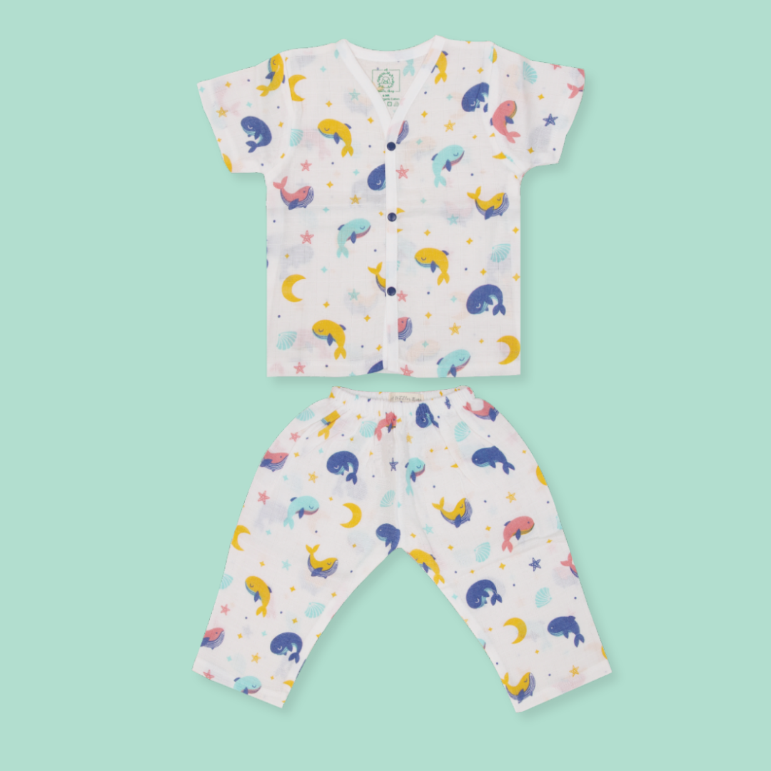Whale Star - Muslin Sleep Suit for babies and kids (Unisex)