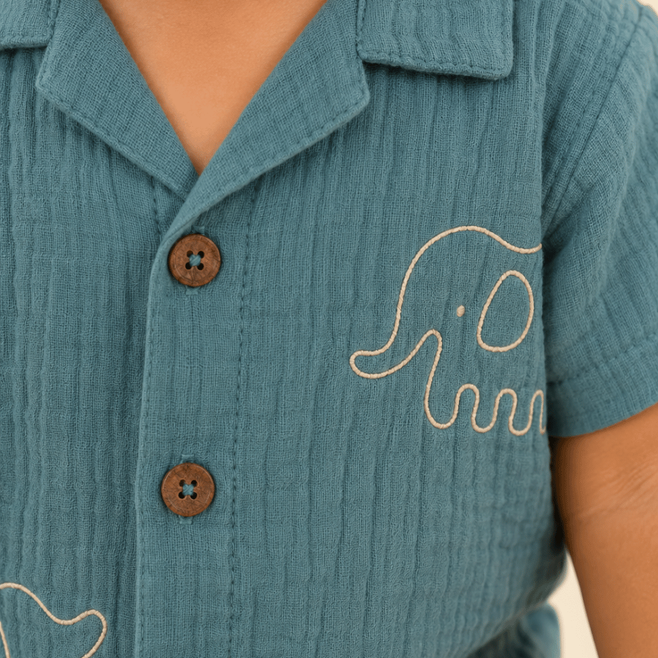 Sage Tusk - Crinkled Muslin Shirt