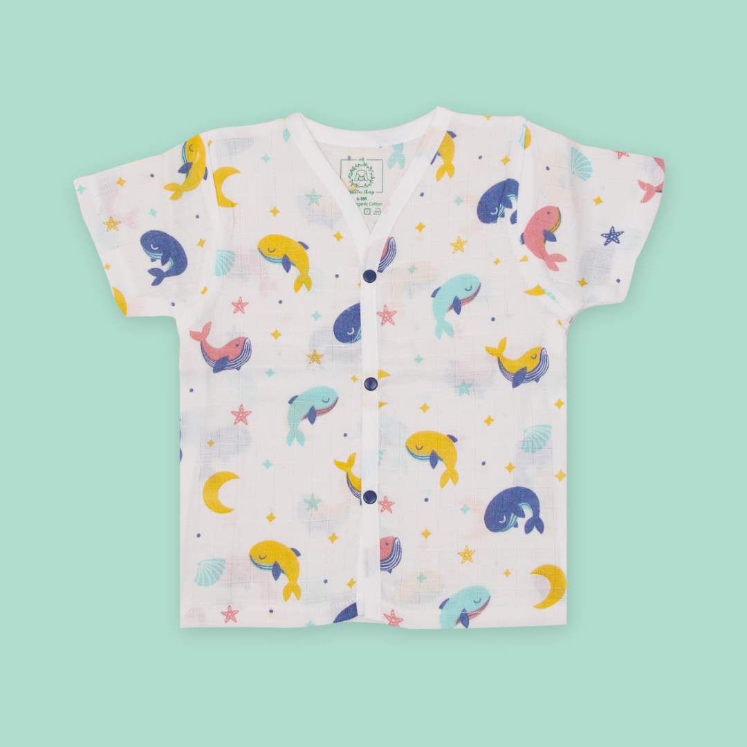 Whale Star - Muslin Sleep Suit for babies and kids (Unisex)
