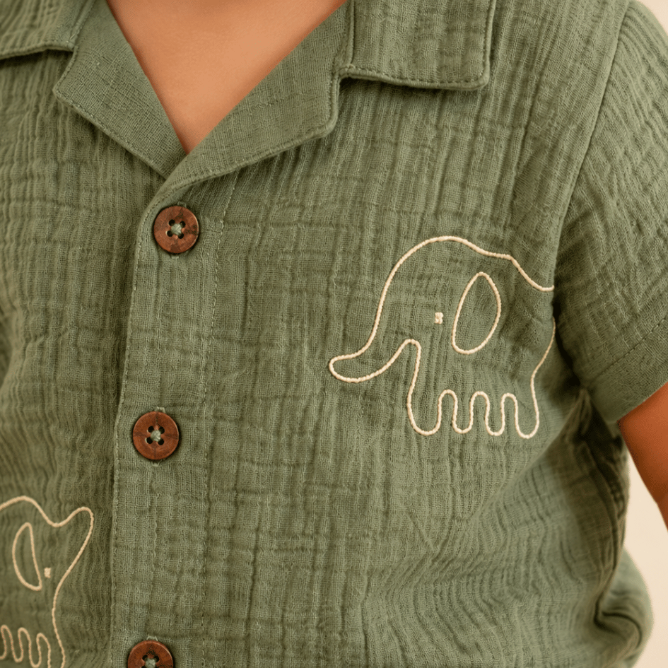 Sage Tusk - Crinkled Muslin Shirt