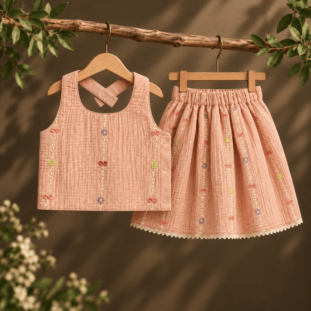 Malar - Crinkled Halter Neck Top and Skirt