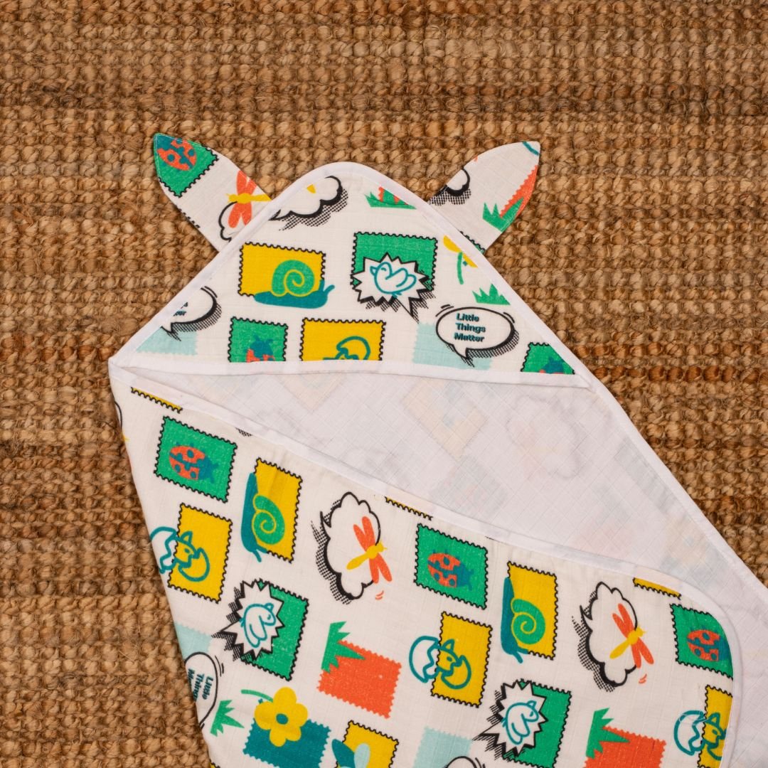 Zoodle Blocks - Muslin Hooded Towels for Babies and Kids