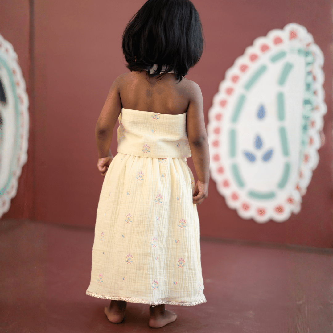 Malar - Crinkled Halter Neck Top and Skirt