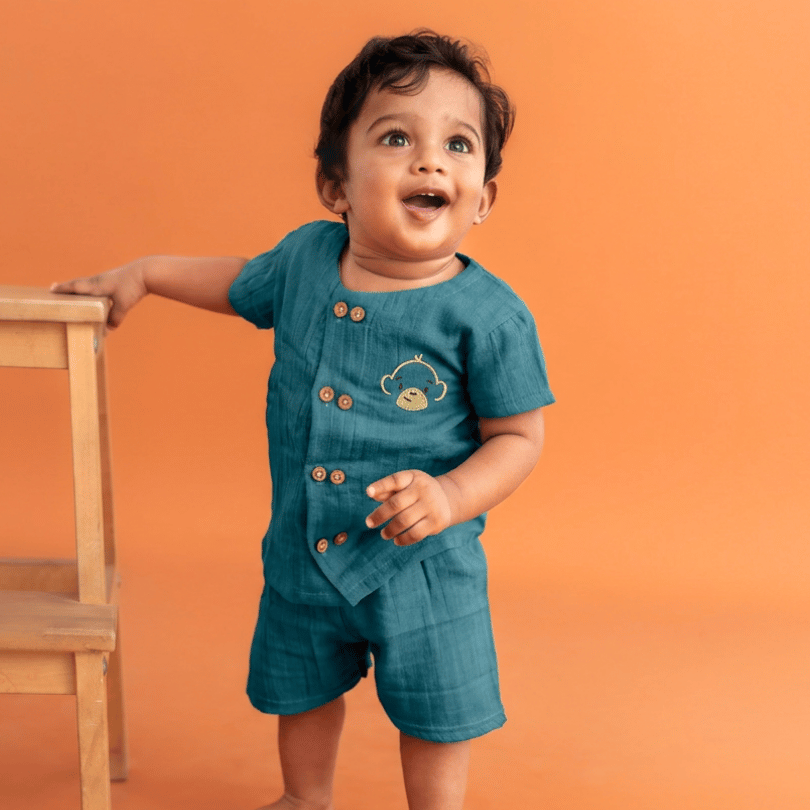 Monkie - Crinkled Muslin Co-ord Set