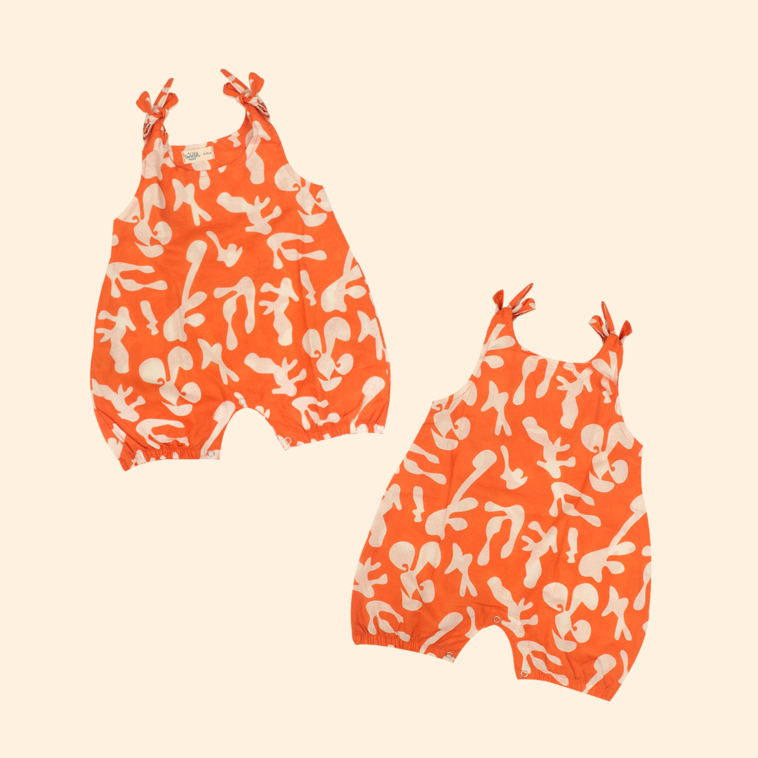 Lilsplash - Mulmul Cotton Knot Type Romper Pack of 2