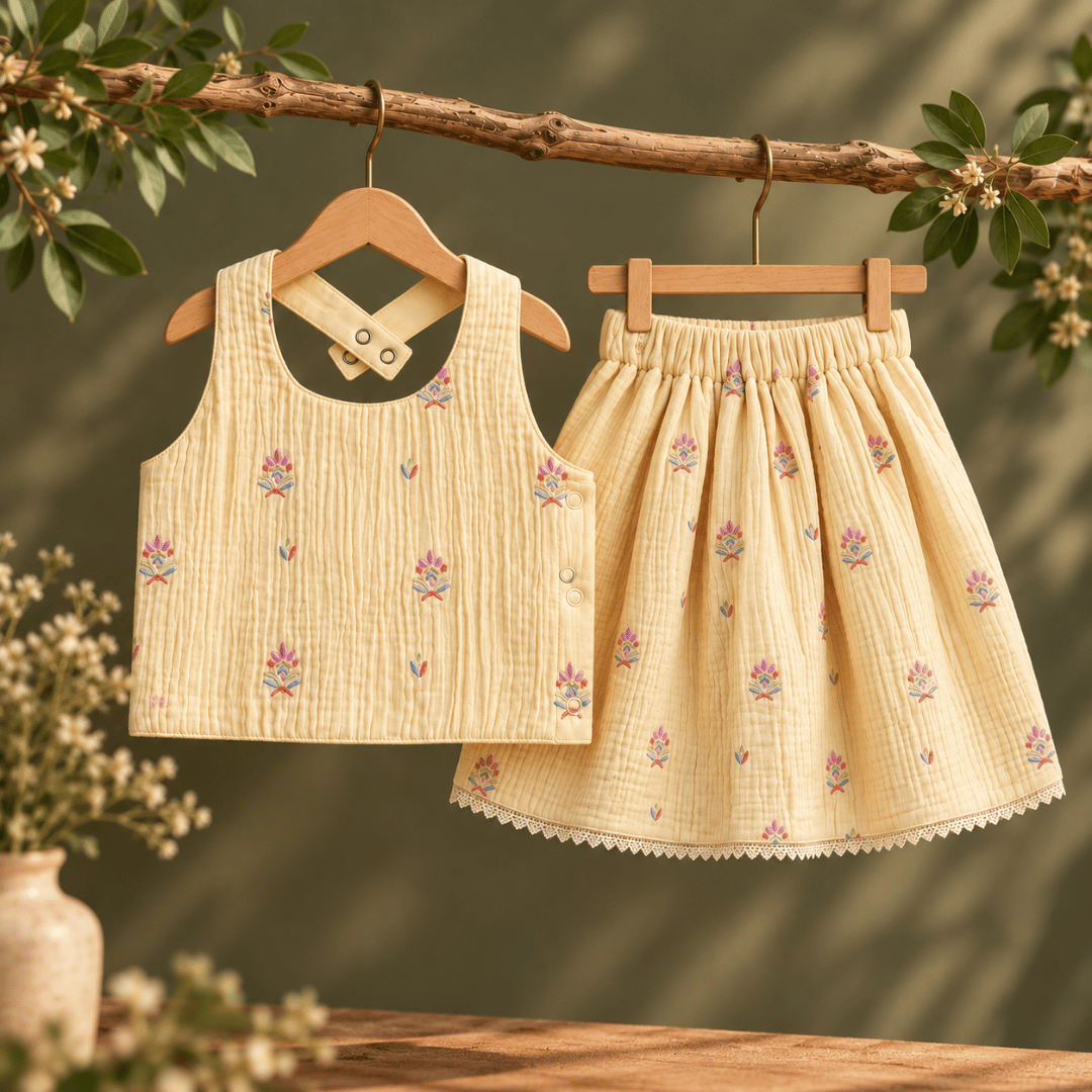 Malar - Crinkled Halter Neck Top and Skirt