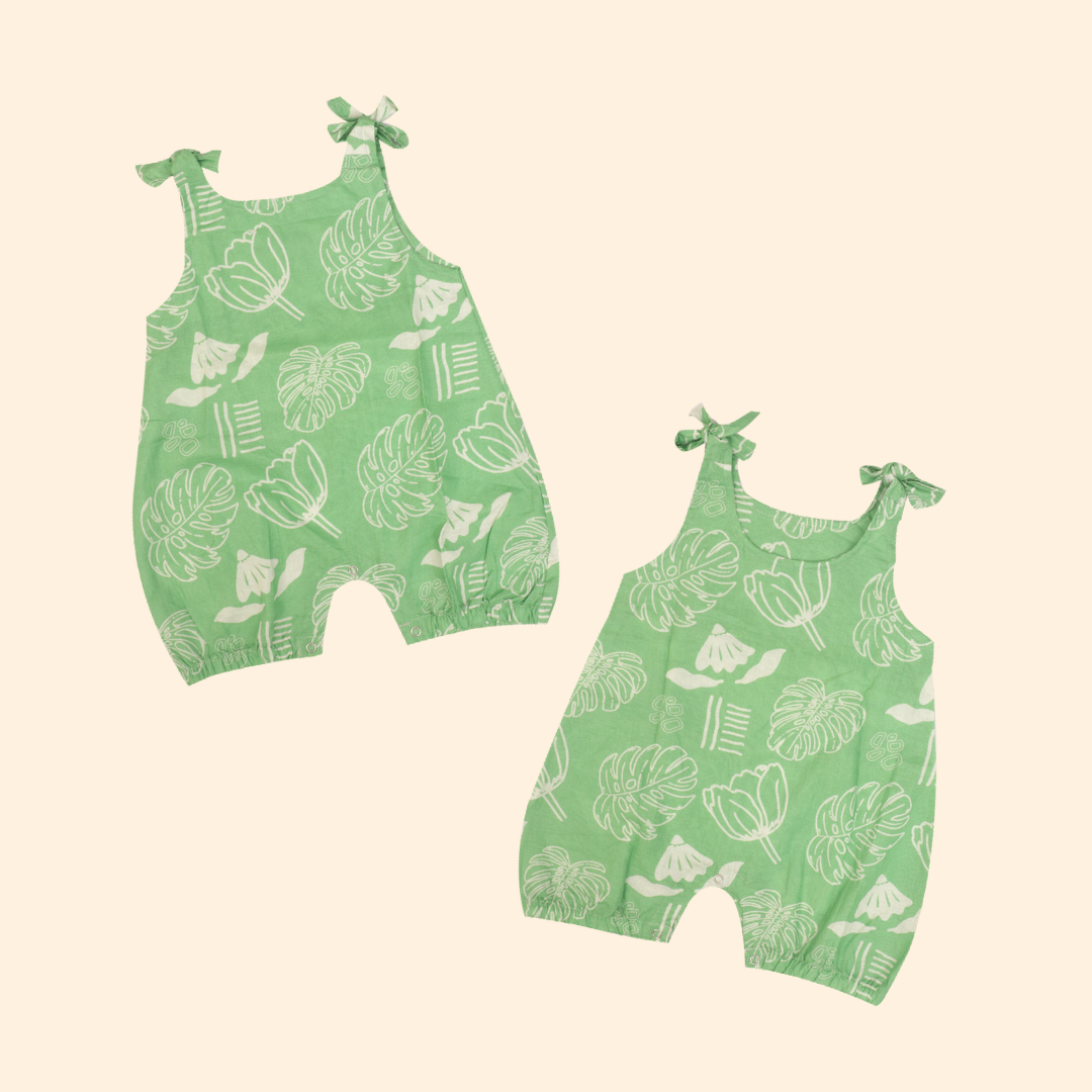 Lilsplash - Mulmul Cotton Knot Type Romper Pack of 2