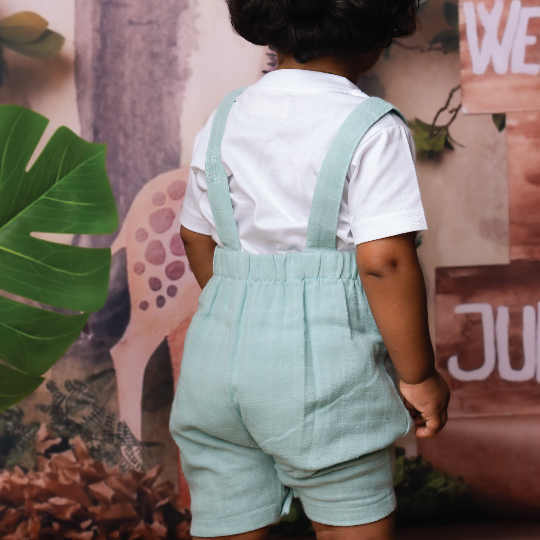 Muslin Frill Dungarees for Baby Girls