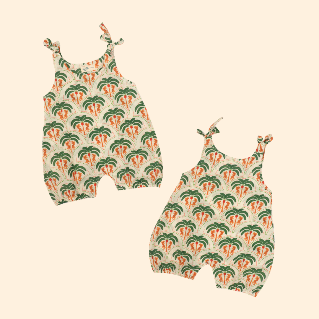 Lilsplash - Mulmul Cotton Knot Type Romper Pack of 2