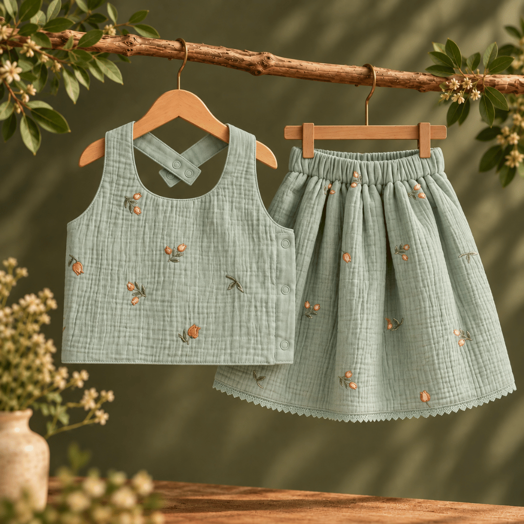 Malar - Crinkled Halter Neck Top and Skirt