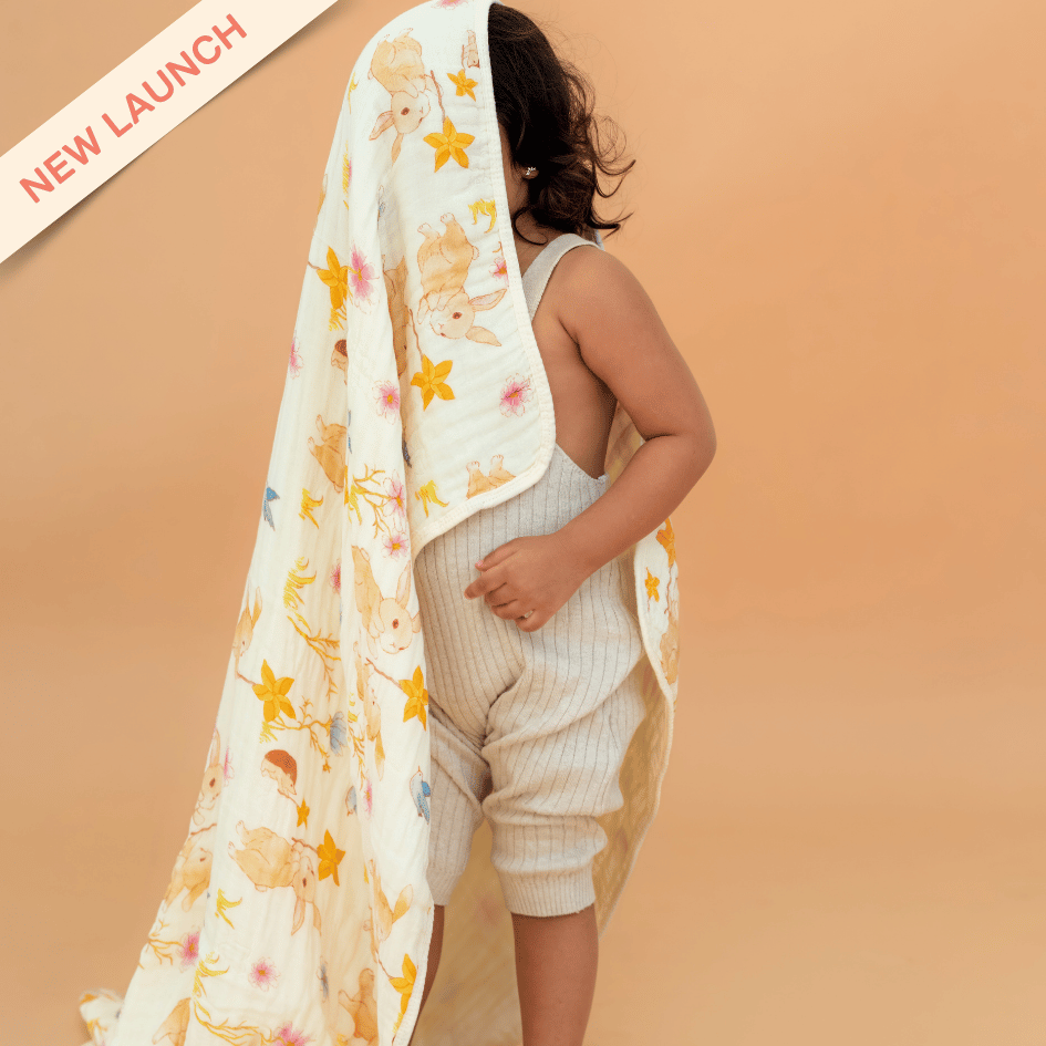 Happy Garden - Crinkled Muslin Bamboo Blanket