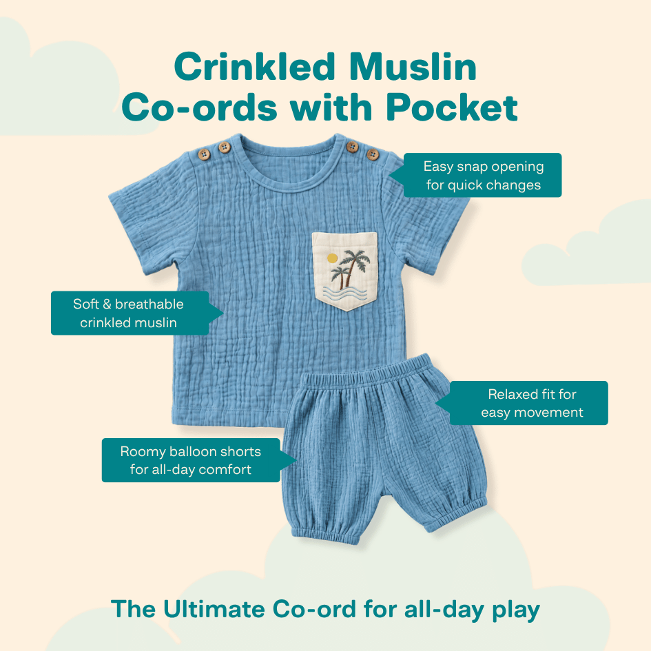 Rusty Cactus - Crinkled Muslin Co-ord Set with Pocket
