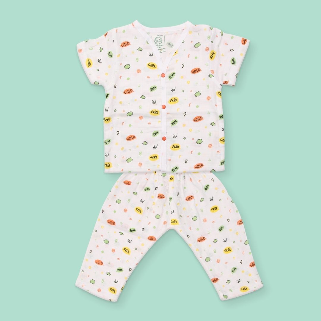 Roar- Muslin Sleep Suit for babies and kids (Unisex)