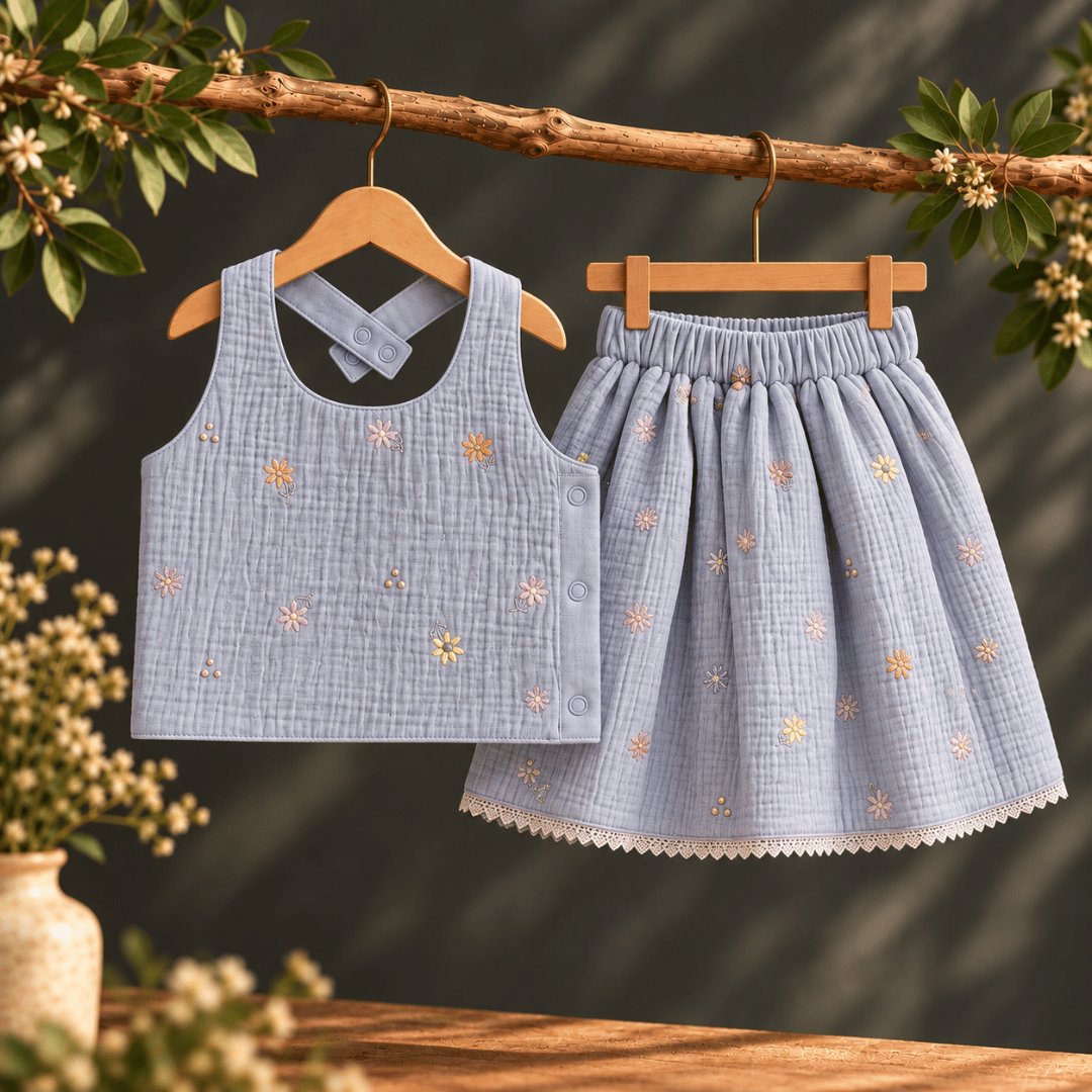 Malar - Crinkled Halter Neck Top and Skirt