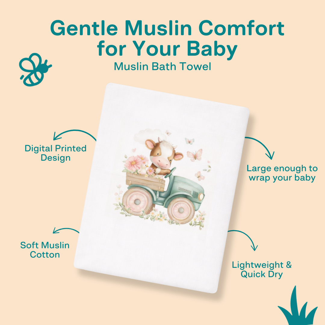 Little Moo - Muslin Bath Towel