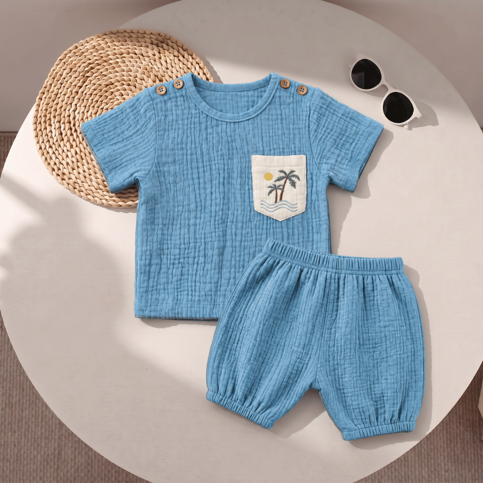 Rusty Cactus - Crinkled Muslin Co-ord Set with Pocket