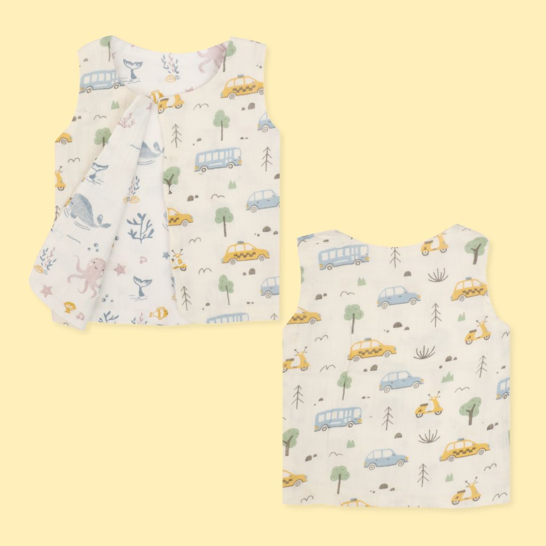 Wheel Bubble - Reversible Muslin Jabla (1 piece)
