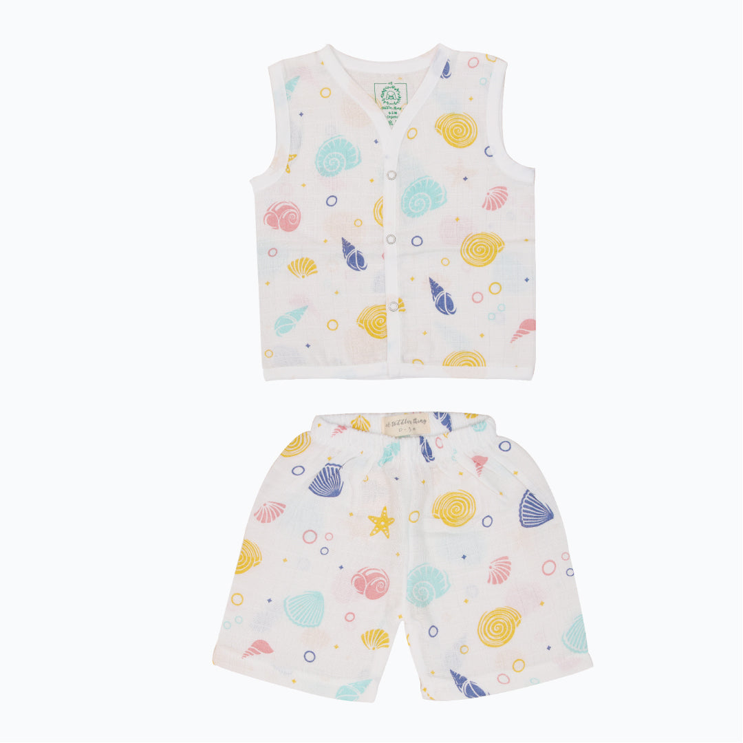 Sea Shell - Muslin Jabla and Shorts for Babies and Toddlers