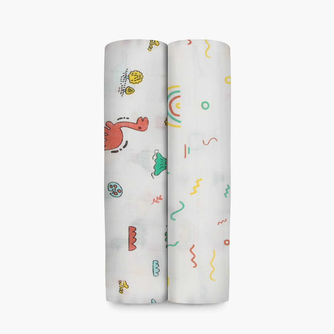 Stone Age - Muslin Cotton Swaddle (Pack of 2)