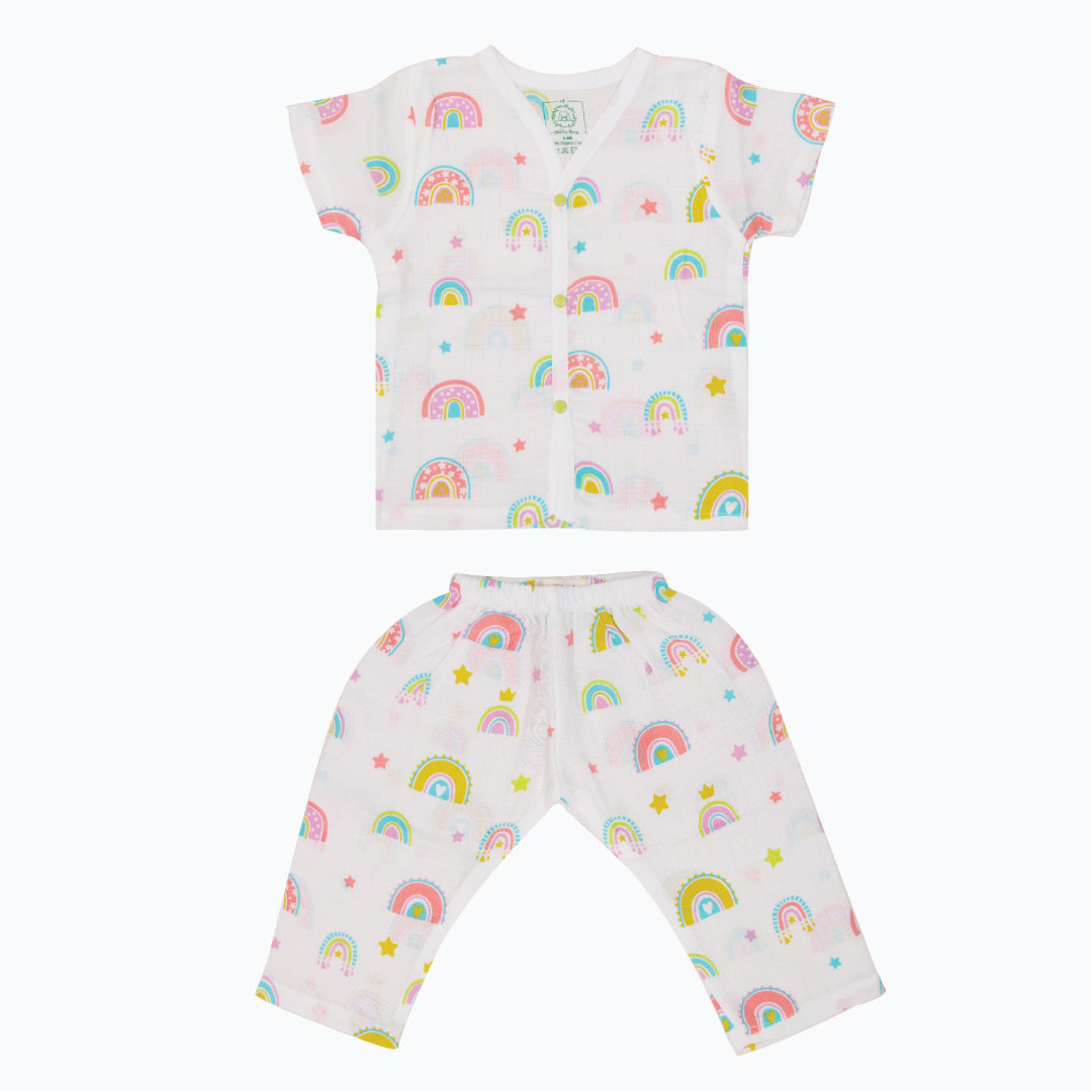 Unicorn Rainbow - Muslin Sleep Suit (Unisex)