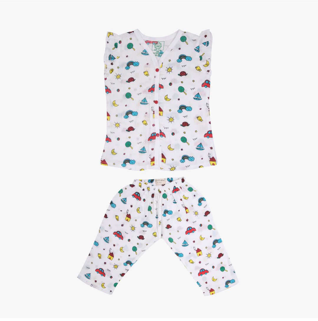 Ride Along - Muslin Sleep Suit Girls