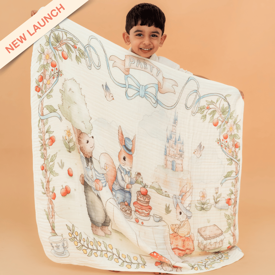 Happy Garden - Crinkled Muslin Bamboo Blanket