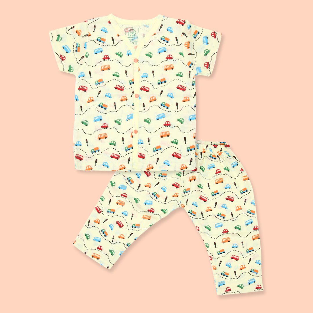 Hippo On The Go (Pack of 3) - Muslin Sleep Suit for babies and kids