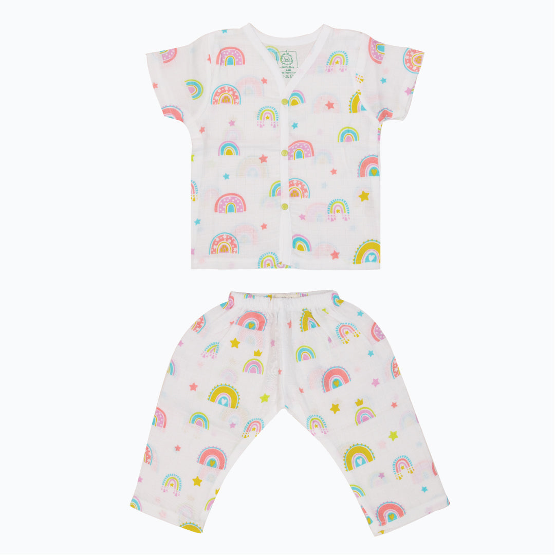Muslin Sleep Suit for babies and kids (Unisex) Cosmic Reef - Pack of 5