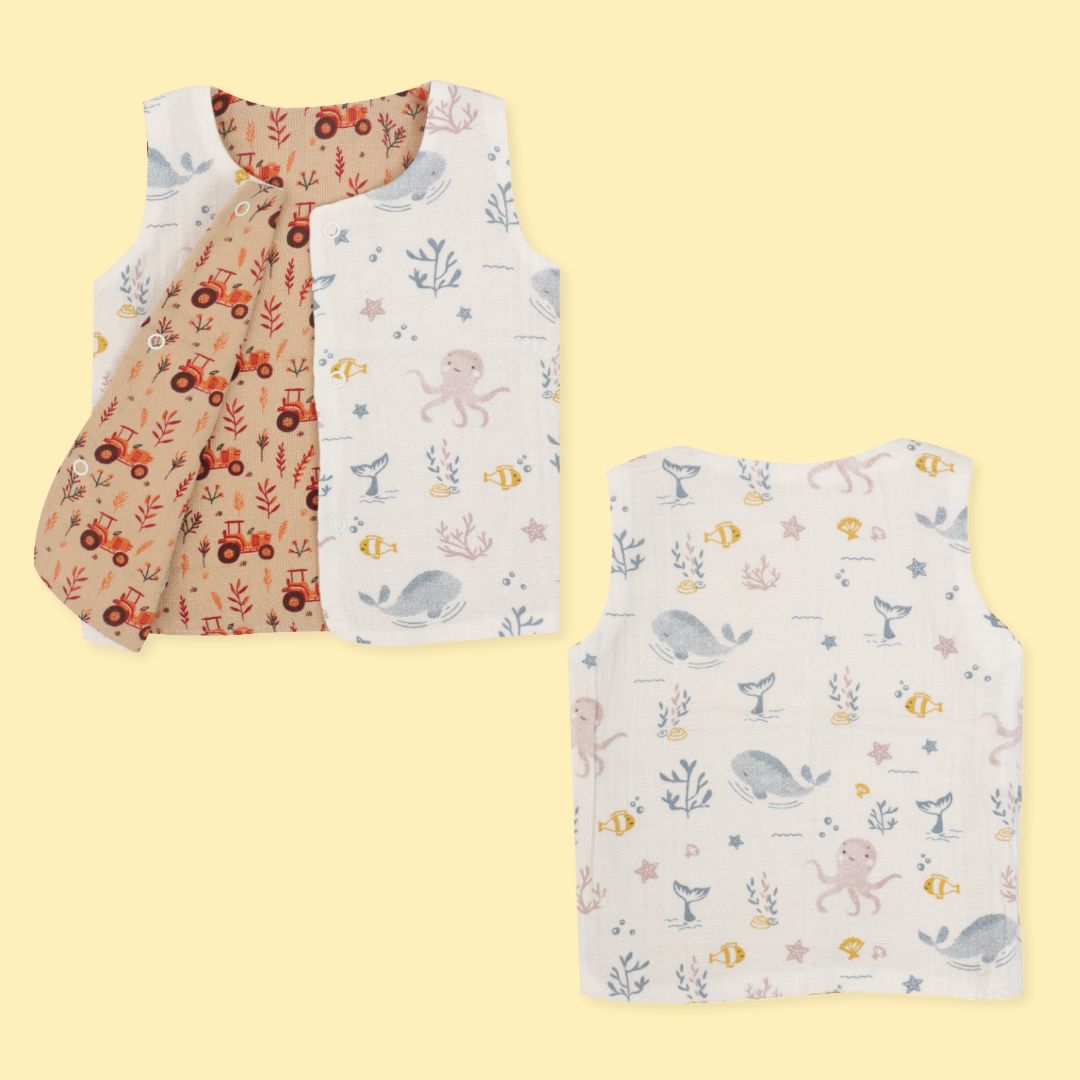 Bubble Harvest - Reversible Muslin Jabla (1 piece)