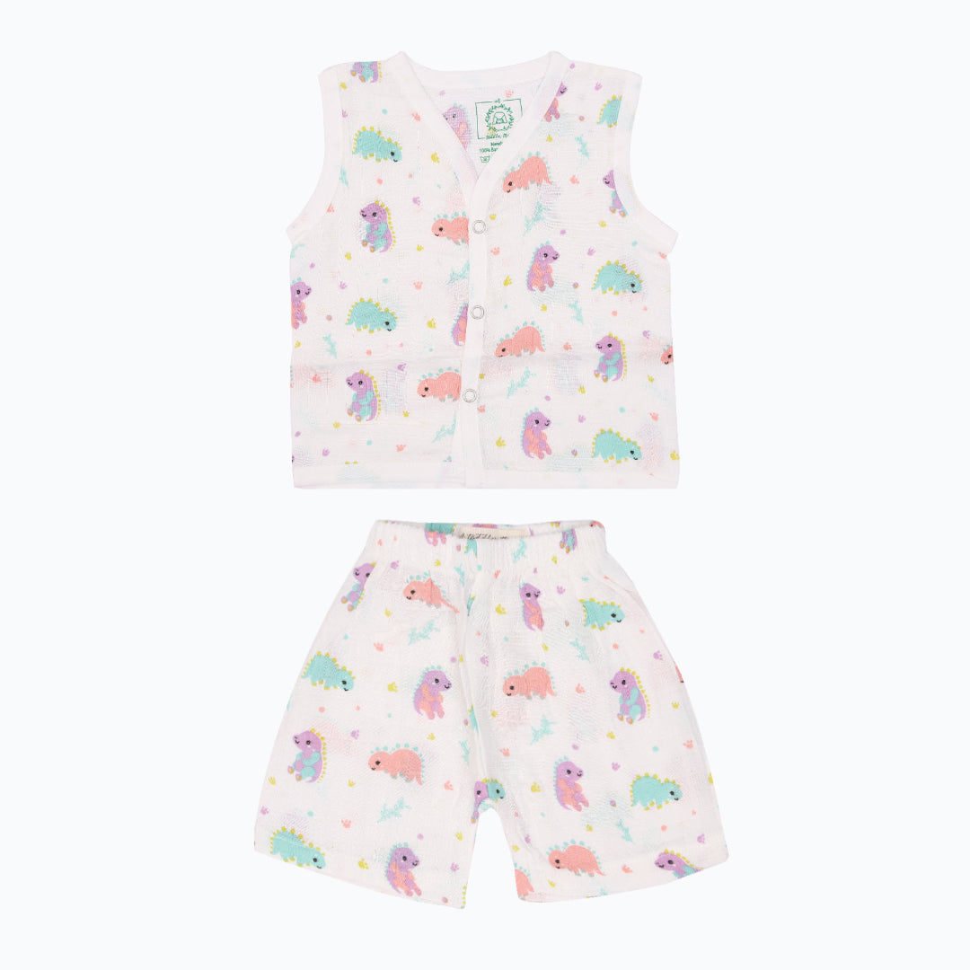 Bamboo Muslin Jabla and Shorts for Babies and Toddlers - Bulbasaurus