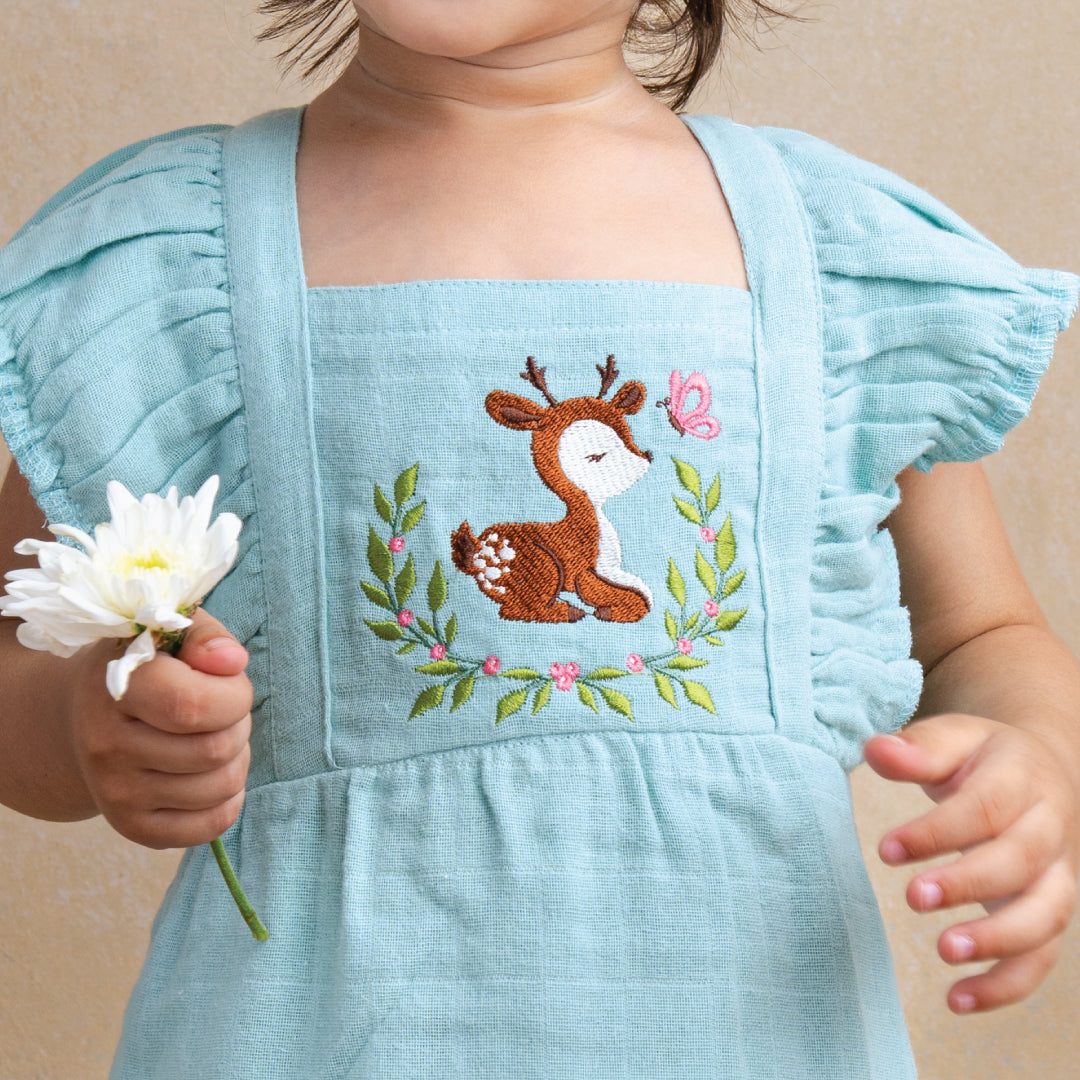 Deer Delight - Muslin frock for girls