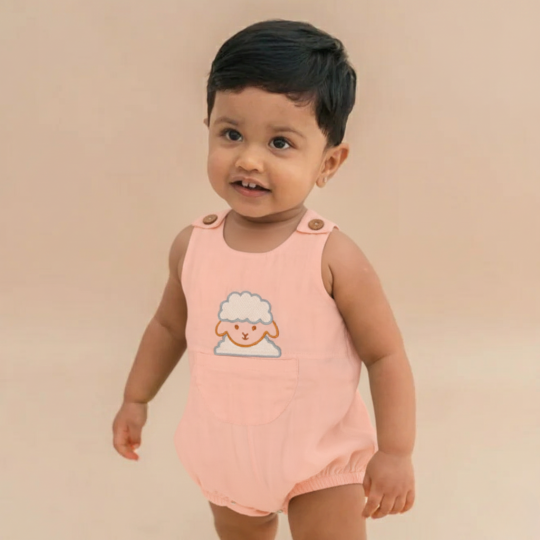 Peach Baa - Muslin Crinkled Romper