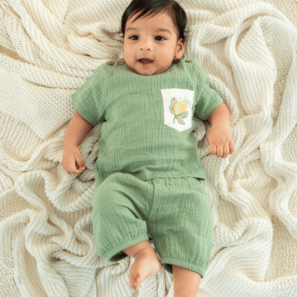 Rusty Cactus - Crinkled Muslin Co-ord Set with Pocket