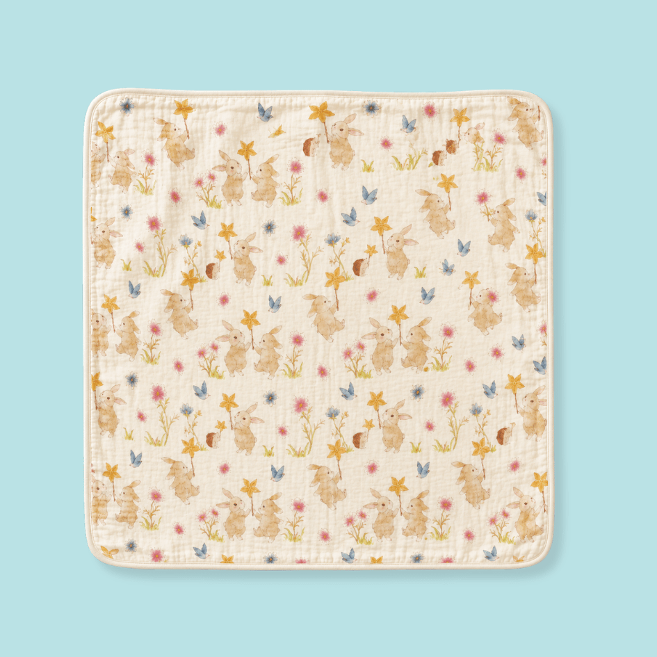 Happy Garden - Crinkled Muslin Bamboo Blanket