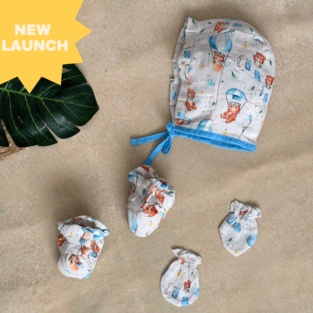 Cuteness Overloaded With Our Caps Mittens Booties Set