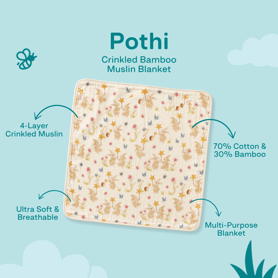 Happy Garden - Crinkled Muslin Bamboo Blanket